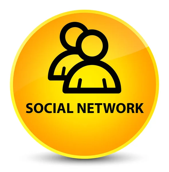 Κοινωνικό δίκτυο (εικονίδιο ομάδας) κομψό κίτρινο στρογγυλό κουμπί — Φωτογραφία Αρχείου