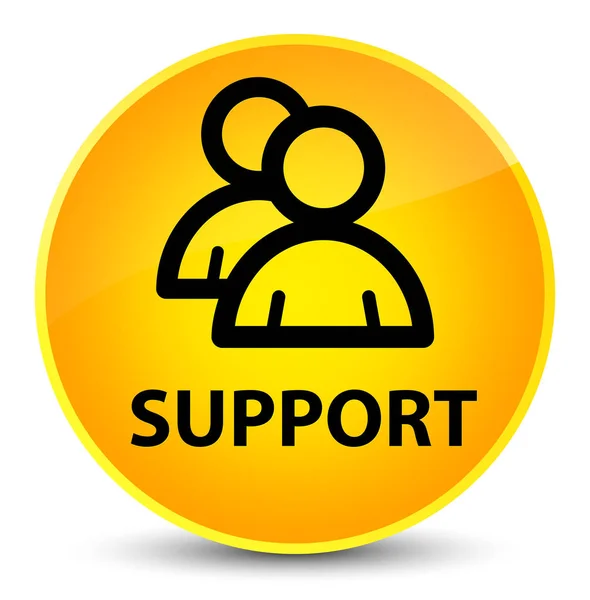 Support (icône de groupe) élégant bouton rond jaune — Photo