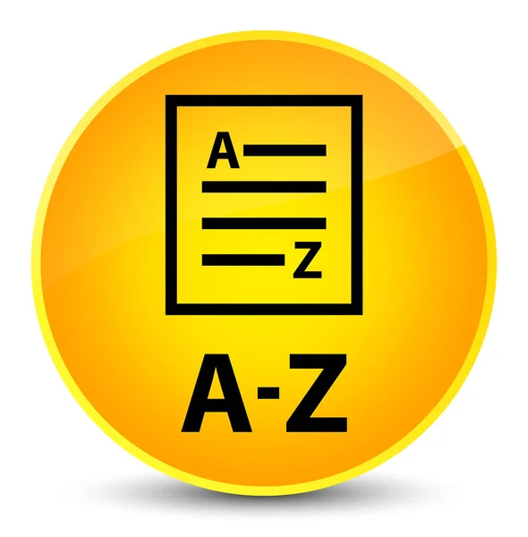 A-Z (ícone de página de lista) botão redondo amarelo elegante — Fotografia de Stock