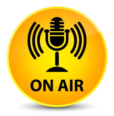 Hava (mikrofon simgesi) zarif sarı yuvarlak düğmesi