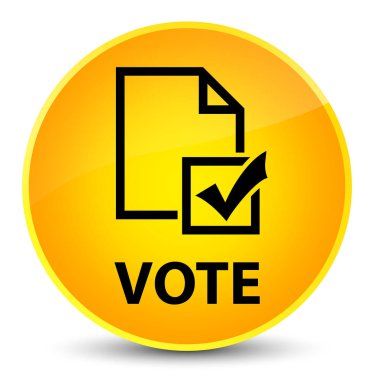 Oy (anket simgesi) zarif sarı yuvarlak düğmesine