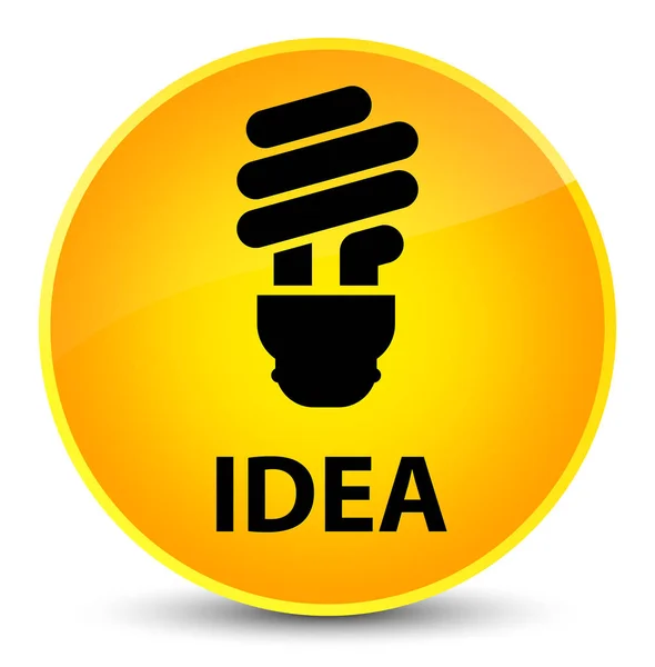 Idea (ikonu žárovky) elegantní žluté kulaté tlačítko — Stock fotografie