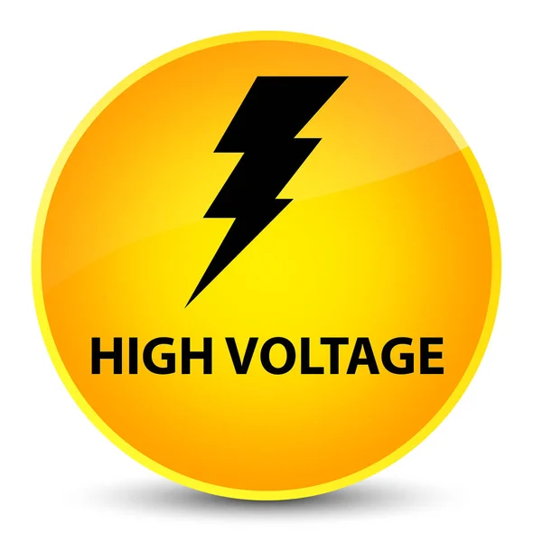 Висока напруга (піктограма електрики) елегантна жовта кругла кнопка — стокове фото