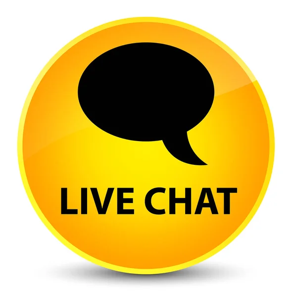 Chat en vivo elegante amarillo botón redondo — Foto de Stock
