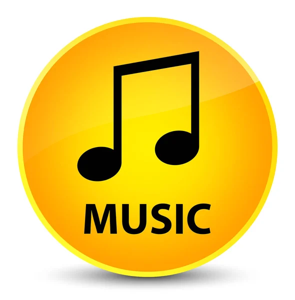 Музыка (значок мелодии) элегантная желтая круглая кнопка — стоковое фото