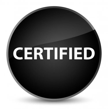 Zarif siyah yuvarlak düğmeye sertifikalı