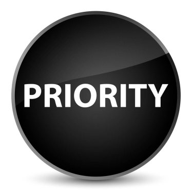 Öncelik zarif siyah yuvarlak düğmesini