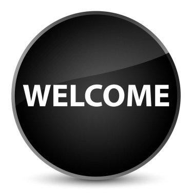Hoş geldiniz zarif siyah yuvarlak düğmesi