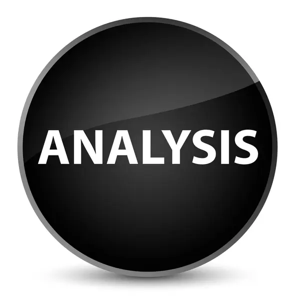 Botão redondo preto elegante de análise — Fotografia de Stock