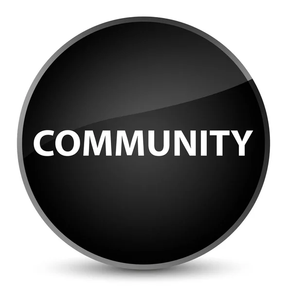 Comunidad elegante botón redondo negro — Foto de Stock