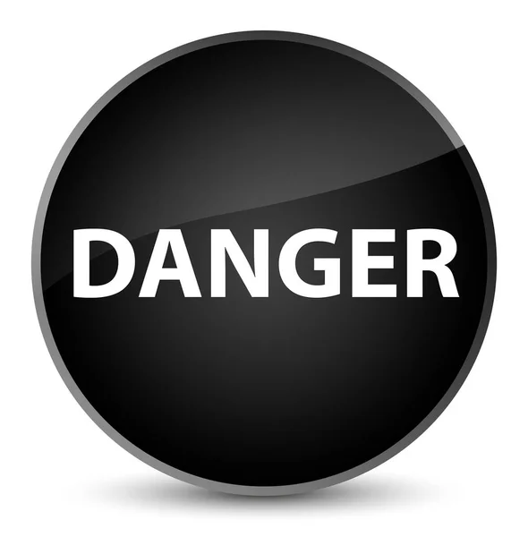 Niebezpieczeństwo elegancki czarny okrągły przycisk — Zdjęcie stockowe