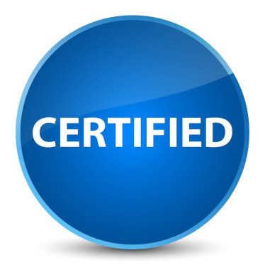 Zarif mavi yuvarlak düğmeye sertifikalı