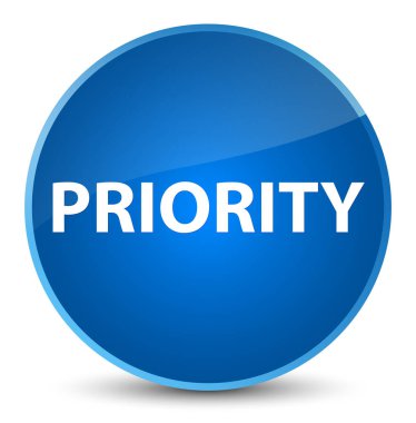 Öncelik zarif mavi yuvarlak düğmesini