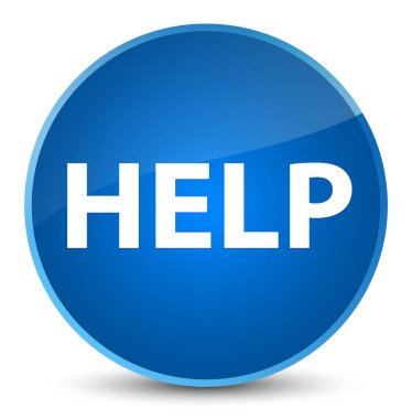 Yardım zarif mavi yuvarlak düğmesi