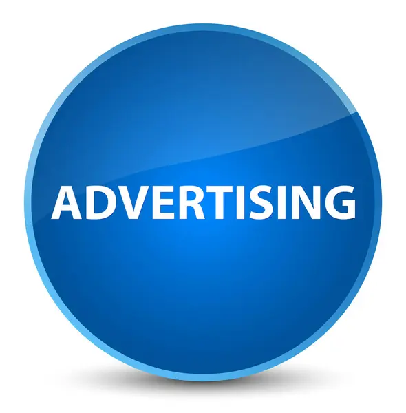 Κομψό μπλε στρογγυλό κουμπί διαφήμιση — Φωτογραφία Αρχείου