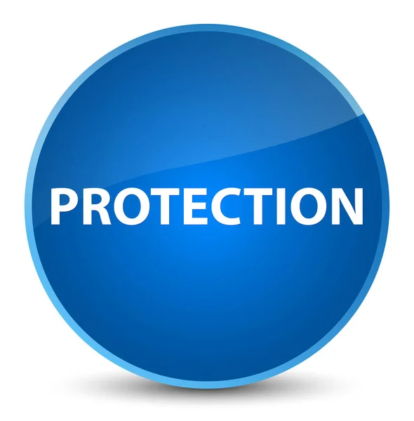 Beskyttelse elegant blå runde knap - Stock-foto
