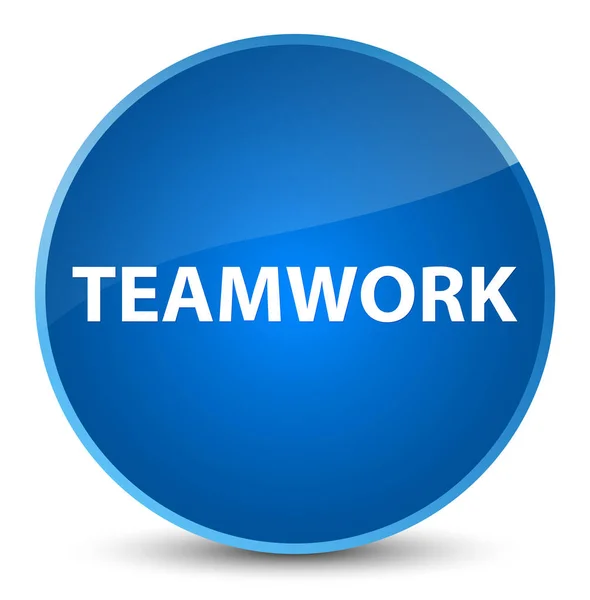 Teamwork elegant blue round button — Stock Photo, Image