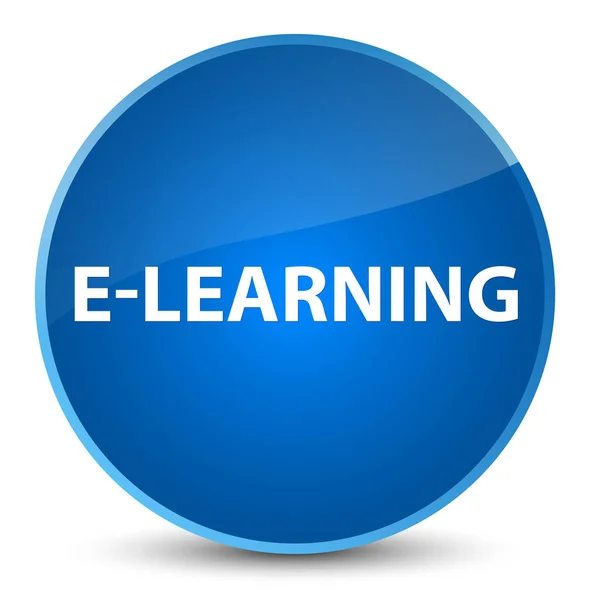 E-learning elegante botón redondo azul — Foto de Stock