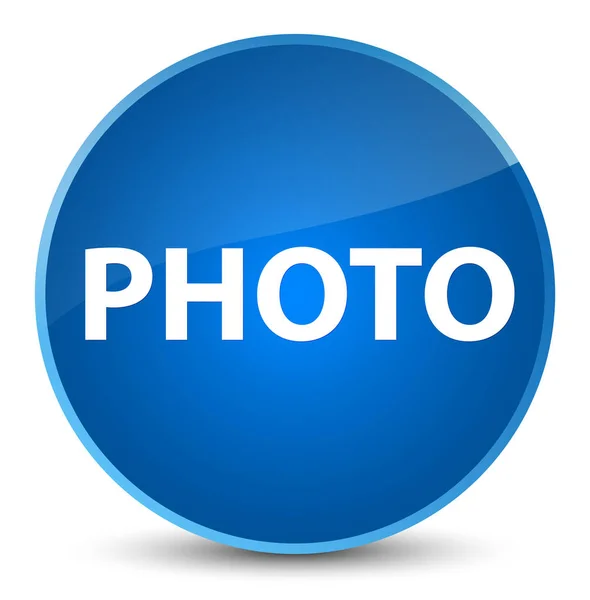 Elegante blauwe ronde knop foto — Stockfoto