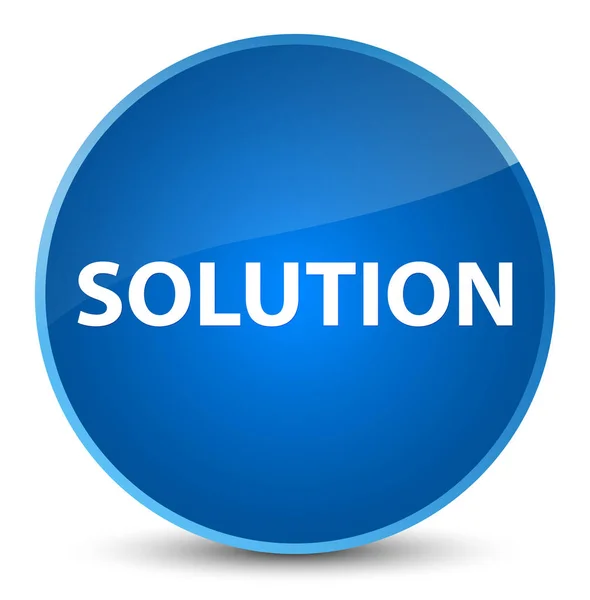 Solution elegant blue round button — Stock Photo, Image