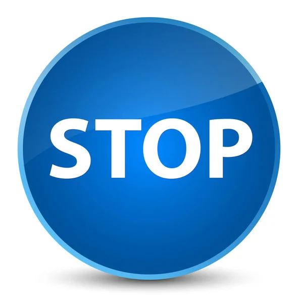 Elegancki niebieski okrągły przycisk Stop — Zdjęcie stockowe