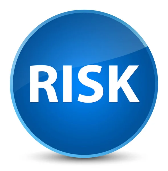 Kockázat elegáns kék kerek gomb — Stock Fotó