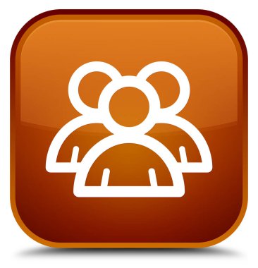 Grup simgesi özel kahverengi kare düğme