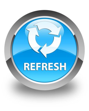 Parlak mavi mavi yuvarlak düğme Yenile