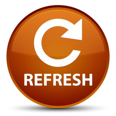 Yenile (döndürme ok simgesi) özel kahverengi yuvarlak düğmesi