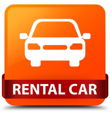 Kiralık Araba turuncu kare düğme kırmızı kurdele orta