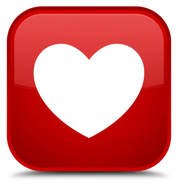 Ícone do coração botão quadrado vermelho especial — Fotografia de Stock