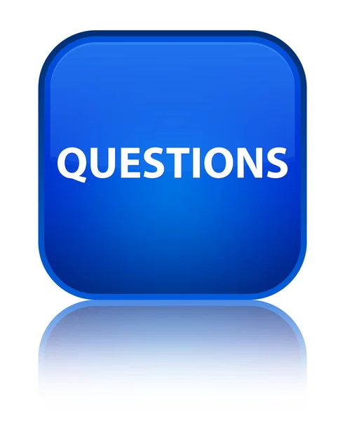 Questions special blue square button — Stock Photo, Image