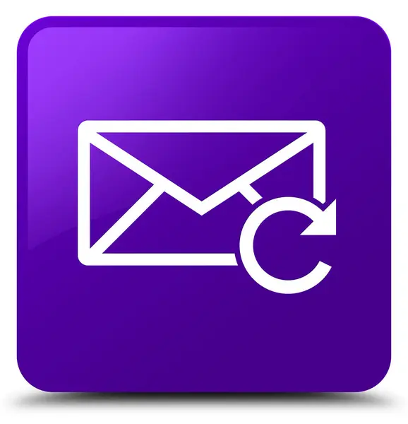 Refresh email icon purple square button — Stock Photo, Image