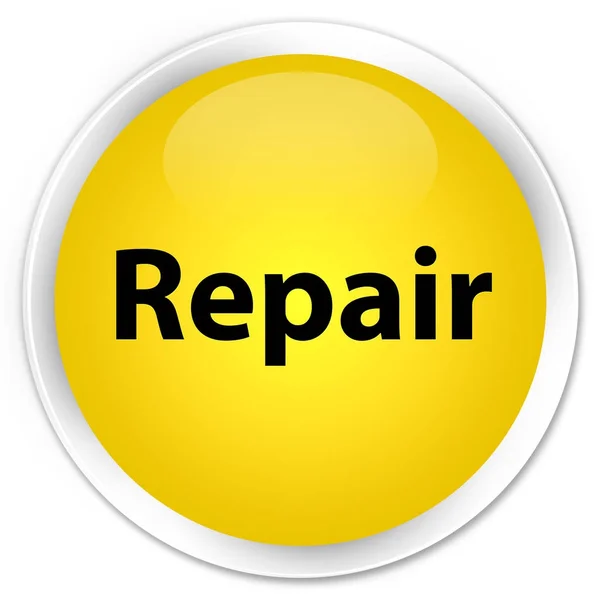 Reparar botón redondo amarillo premium — Foto de Stock