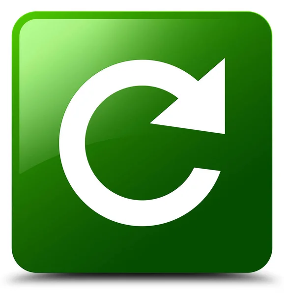 Reply rotate icon green square button — Stock Photo, Image