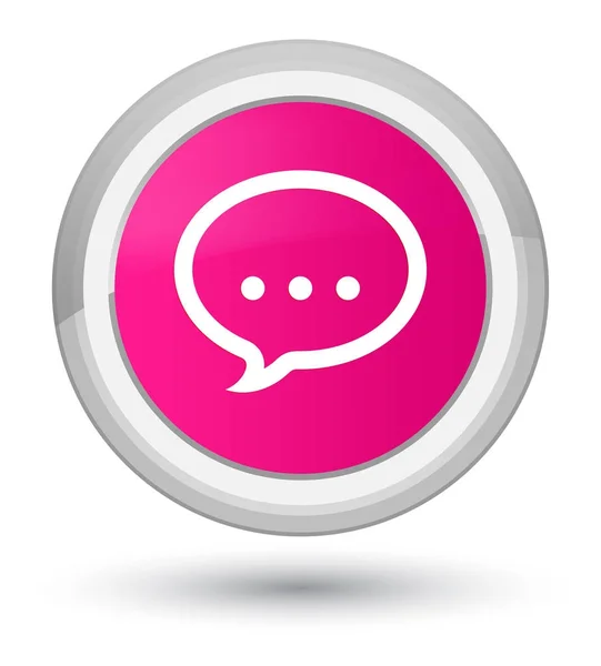 Beszélgetés ikon prime rózsaszín kerek gomb — Stock Fotó