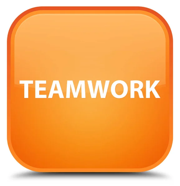 Teamwork spezielle orange quadratische Taste — Stockfoto