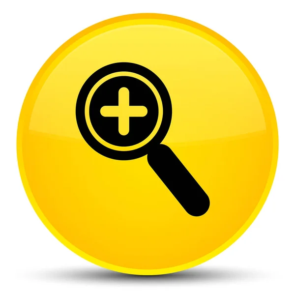 Zoom en icono especial botón redondo amarillo — Foto de Stock