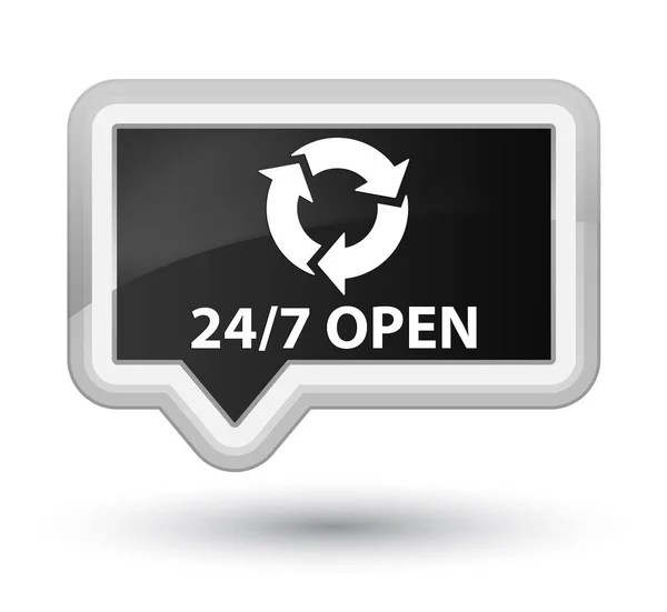 24/7 open prime black banner button — Stock Photo, Image