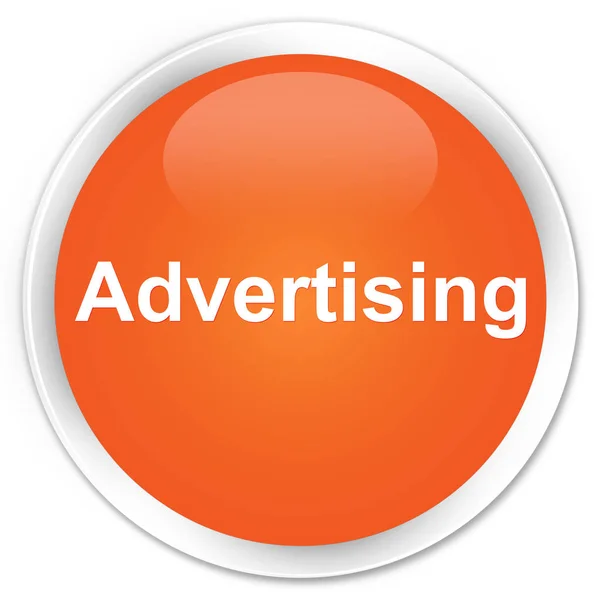 Publicidad botón redondo naranja premium —  Fotos de Stock