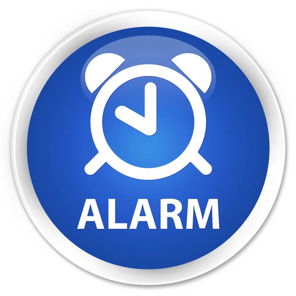 Alarm premium blue round button — Stock Photo, Image