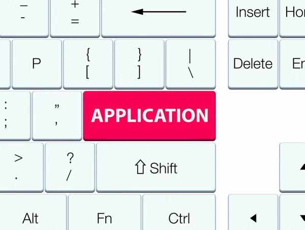 Aplicação botão de teclado rosa — Fotografia de Stock