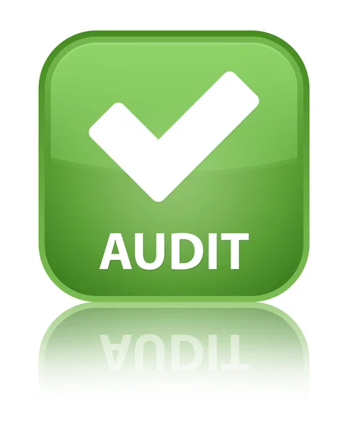 Audit (validate icon) special soft green square button — Stock Photo, Image