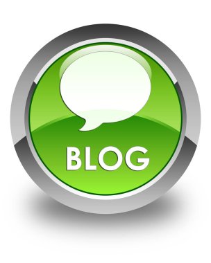 Blog (görüşme simgesi) parlak yeşil yuvarlak düğmesi