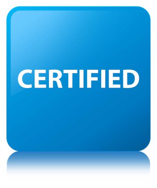 Sertifikalı camgöbeği mavi kare düğme