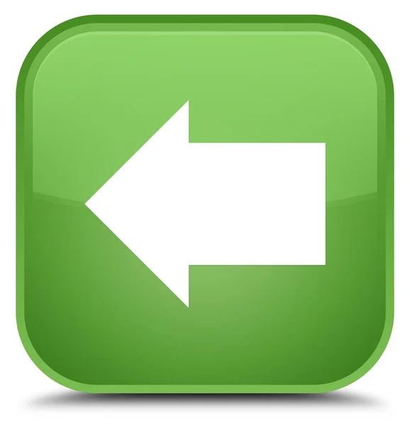 Vissza a nyíl ikon speciális puha zöld négyzet gomb — Stock Fotó