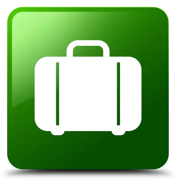 가방 아이콘 녹색 사각형 버튼 — 스톡 사진