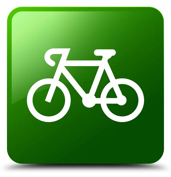 Κουμπί τετράγωνο εικονίδιο πράσινο ποδηλάτων — Φωτογραφία Αρχείου