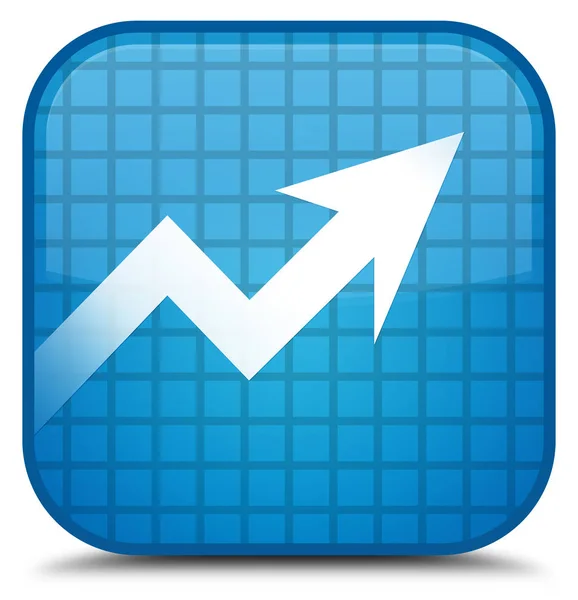 Піктограма бізнес-графіку спеціальної блакитної квадратної кнопки — стокове фото