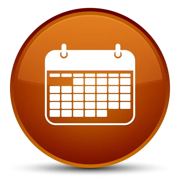 Kalendář Ikona speciální hnědé kulaté tlačítko — Stock fotografie